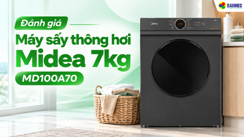 Đánh giá Máy sấy thông hơi Midea 7kg MD100A70