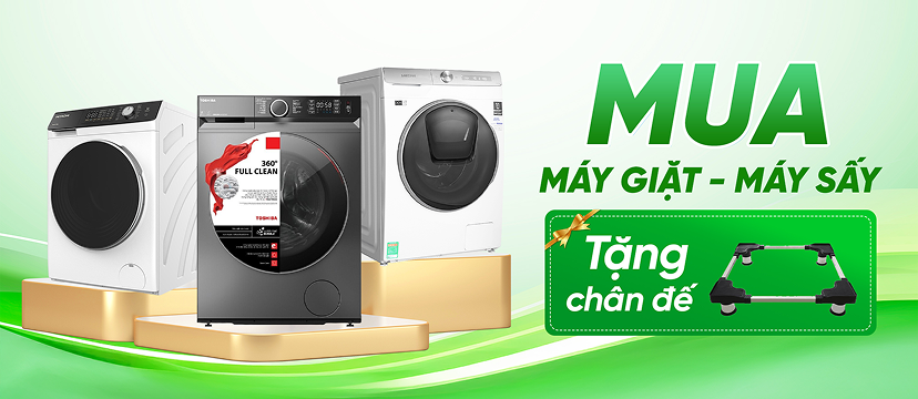 Mua máy giặt sấy tặng chân đế