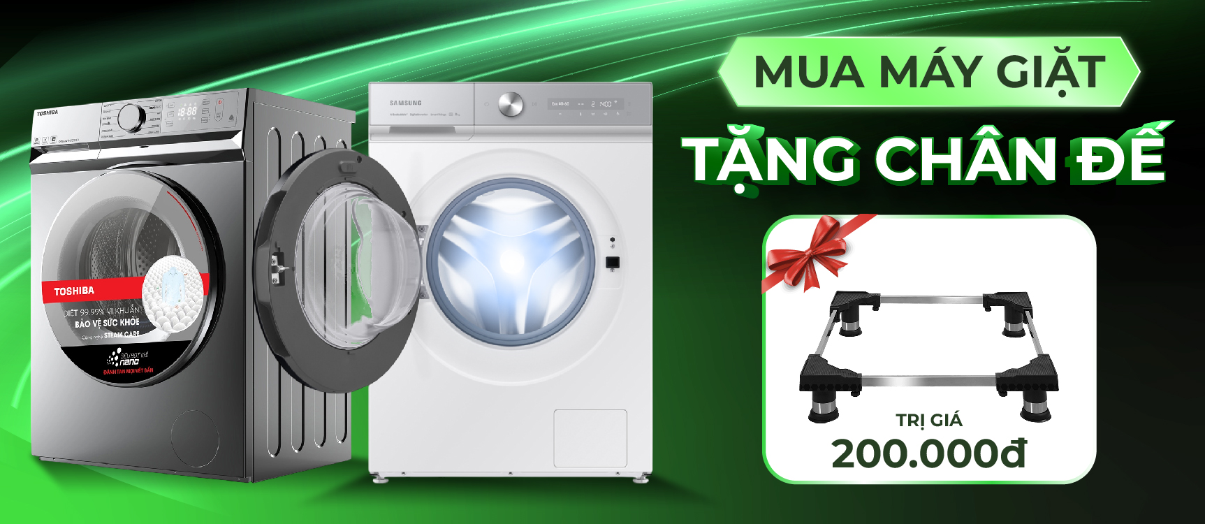 Mua máy giặt sấy tặng chân đế